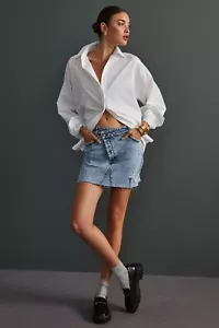 Pilcro Crossover Denim Minirock Anthropologie Damen 14 Knopfleiste gerissen - Bild 1 von 11