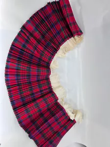 Máquina Trim Yardage Vintage 1950 plisada tartán algodón 30" X 6,5" - Imagen 1 de 8
