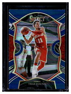 2020-21 Panini Select #2 Trae Young Concourse Blue Silver Prizm