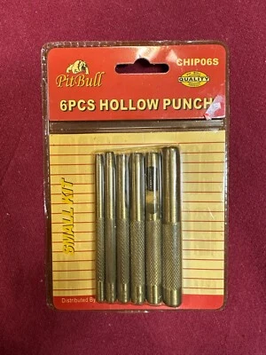 Hollow Punch Set 6pcs Pit Bull CHIP06S 1/8" To 5/16" High Carbon Steel 3.5" - Image 1 of 2