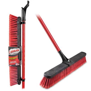 Libman Push Brooms 24 in. Multi-Surface Red & Black Heavy Duty Steel Handle - Picture 1 of 11