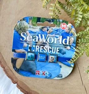Sea World Rescue M Blue Silicone Save Our Seas Charm Bracelet Seal Manatee ROXO - Picture 1 of 2