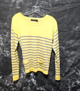 The Limited = Yellow and Gray Striped Pullover Wool Blend Tunic - Size Medium - Picture 1 of 2