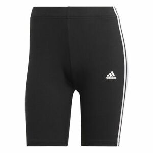 Adidas Essentials Womens Ladies Sports Training Bike Shorts Black White