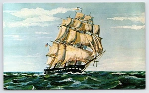 USS Constitution, Charlestown, Massachusetts, Vintage Postkarte - Bild 1 von 2