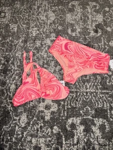 Time And Tru Women's Mid Rise Bathing Swim Suit Size XL 16-18 NWT Top & Bottom - Picture 1 of 5