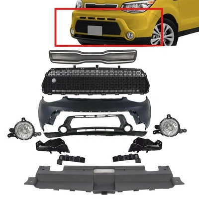 Front Upper Lower Grille/ Bumper Cover/Fog Light 11PCS For Kia Soul 2014-2016 15 Foto 1 de 4