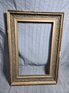 Antique Gilt Frame Wood Gold 27x18 Picture Frame Print Photo - Picture 1 of 9
