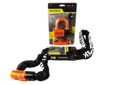 Kryptonite Evolution Series 4 Disc Lock Orange w/ 1016 5.25 ft Integrated Chain - Image 1 of 4