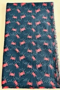 Crabs on Navy Blue Nautical Fabric Ocean Sea Cotton by the Yard Sewing Crafts TS - Picture 1 of 2