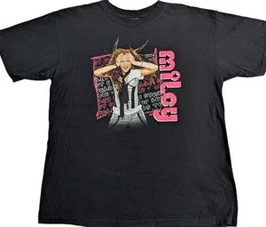 Miley Cyrus -“Best Of Both Worlds” Tour 2007-2008 - Black Shirt - Large - Anvil - Foto 1 di 7
