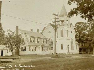 RPPC Morrisville Vermont Congregational Church Main Street Echtfoto - Bild 1 von 3