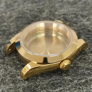 PVD Złoty pierścień zęba / ostryga Koperta zegarka ze stali nierdzewnej 39mm Gęste dno do NH35/36