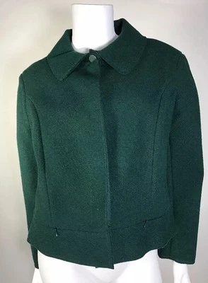 NWOT Nina Ricci Paris 100% Authentic Woman Tweed Jacket Blazer SZ44 Green - Image 1 of 4