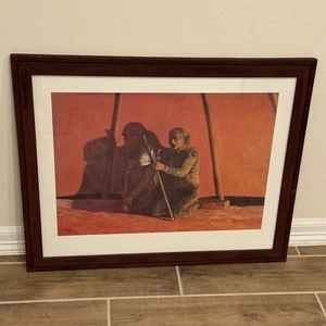 Wallace Begay Navajo Code Talker Framed 31.5x25.5 Native American Indian Art - Picture 1 of 10