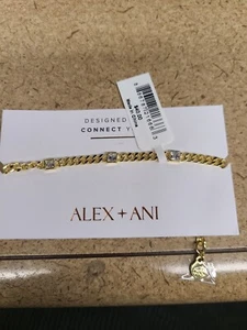 Alex And Ani Birthstone Curb Chain Bracelet April Goldtone - Picture 1 of 4