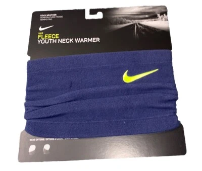 Nuevo NIKE Calentador de Cuello de Vellón Juvenil Talla Única Azul Volt Clima Frío Swoosh Foto 1 de 4
