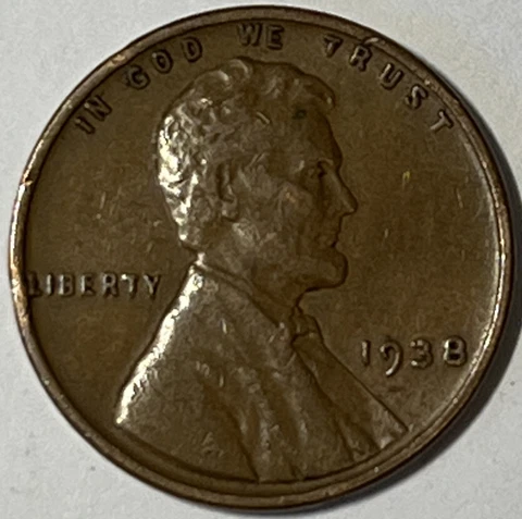 VF - XF 1938 Lincoln Wheat Cent Philadelphia Mint Penny 1c -Buy More, Save More! Cover