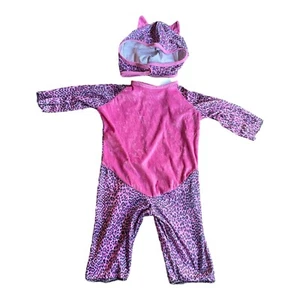 VTG Toddler Girls Tiny Treats Pink Leopard Halloween Costume W/Hat 3-12 Months - Picture 1 of 20