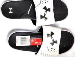 UNDER ARMOR 4D FOAM MICRO G SLIDES HERREN GRÖSSE 8 SCHWARZ & WEISS, NEU - Bild 1 von 3