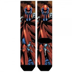 Magneto Men's Crew Socks Sublimated 1 Pair Marvel Comics X-Men Xmen Villain - Picture 1 of 6