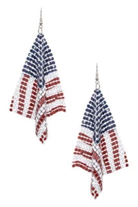 Pendientes icónicos de cota de malla con bandera de Estados Unidos - Imagen 1 de 5