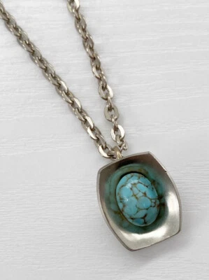 Collar Colgante Jergen Jensen 220 H Peltre Piedra Turquesa Dinamarca Foto 1 de 3