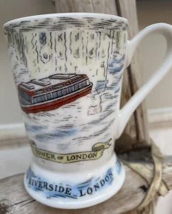 THAMES RIVERSIDE LONDON small mug DAVID BIRCH. Reflections, London Pottery EUC - Picture 1 of 4
