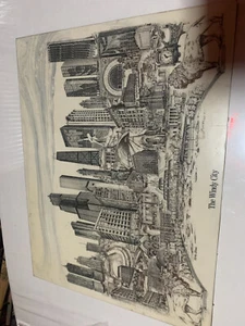 Vintage CHICAGO LAND Marble Engraving by T. Rivens The Windy City 1974 3848/5000 - Picture 1 of 11
