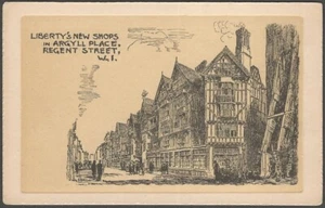 Liberty & Co. London Tudor Revival Building w/Tower Advertising Trade Postcard - Picture 1 of 2