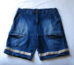 Vintage 90s M+FG Marithe François Girbaud Dark Wash Denim Hip Hop Jean Shorts - Picture 1 of 12