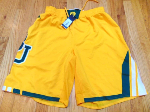 ADIDAS AUTHENTIC NCAA BAYLOR BEARS YELLOW BASKETBALL GAME SHORTS 2XL+2" Cover