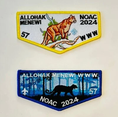 OA BSA PATCHES NOAC 2024 ALLOHAK MENEWI FUNDRAISER SET 2-PIECE YELLOW/BLUE BDR - Image 1 of 2