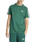  Loisirs T-shirt HOMME Adidas Vert Essentials Single Jersey 3-Stripes Coton 