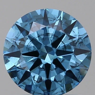 1.13 CT Blue Round Lab Grown Diamond Solitaire Engagement Ring IGI Certified - Image 1 of 2