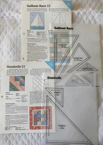 2 Spinning Spools 1989 Quilting Templates "Sailboat Race" & "Seashells" & Inst. - Picture 1 of 3
