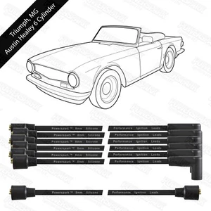Triumph GT6 TR6 Austin Healey y MGC 6 cilindros rendimiento 8 mm cables HT - Imagen 1 de 6