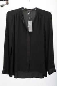 Eileen Fisher - NWT Black 100% Silk Button Down Shirt Top XXS / totokaelo Y2K - Picture 1 of 3