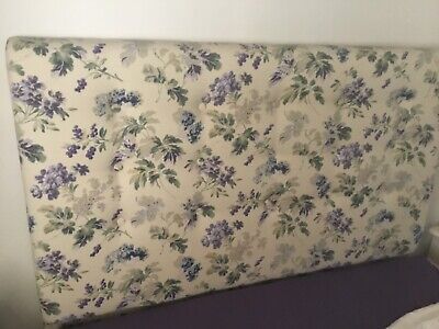 Beautiful Double Headboard Upholstered In Laura Ashley Abbotswood Fabric Indigo • 186.14£