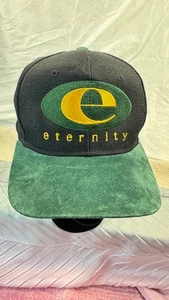 Vintage 90s Headmaster “Eternity” Snapback Hat Green Suede Bill Made in Korea - Picture 1 of 5
