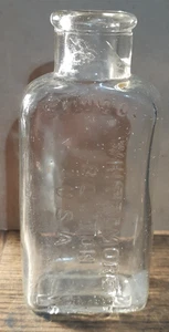 Seltene französische Glasflasche Whitemore Boston Flasche 5 Flüssigunzen gegrabene Flasche - Bild 1 von 3