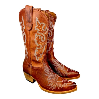 FREEBIRD Wilson Western Vaquera Botas de Montar Cuero Coñac Cremallera Lateral Talla 8 Foto 1 de 4