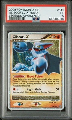2008 POKEMON DP LEGENDS GLISCOR LV X #141 HOLO PSA 5 EX #130085016 - Image 1 of 2
