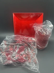 Valerie Holiday Tablescapes rot Glitzer LED Kerze Blumen Ring & Platte QVC - Bild 1 von 11