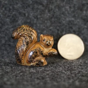 Miniature Ceramic Squirrel Figurine Animal Brown 1-1/4 Inch Tall Vintage *READ - Picture 1 of 14