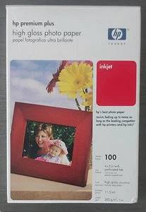 Papier fotograficzny HP Premium Plus wysoki połysk otwarte pudełko (85 arkuszy) 4 X 6 fabrycznie nowy - Zdjęcie 1 z 4