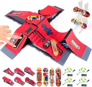Finger Skateboard Ramp for Kids- 6 in 1 Finger Skate Park Set with 6 Finger Deck - Picture 1 of 12