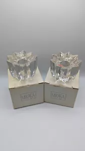 MIKASA CLEAR CRYSTAL CANDLE HOLDER SET NEW MADE IN AUSTRIA - Picture 1 of 12