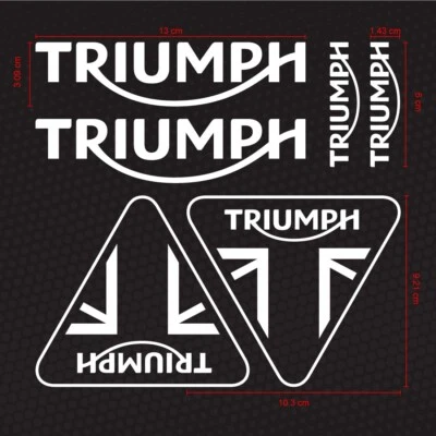 Adesivi Stile Triumph - Compatibili Street, Speed Twin, Tiger - Prespaziati 6 pz - Immagine 1 di 3