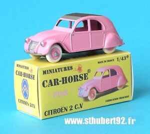 Car-Horse Citroen 2cv 2 cv pink rose  style Dinky JRD CIJ
